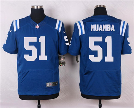 Men's Indianapolis Colts #51 Henoc Muamba Royal Blue Team Color NFL Nike Elite Stitched Jersey