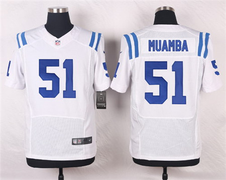 Men's Indianapolis Colts #51 Henoc Muamba White Road NFL Nike Elite Stitched Jersey