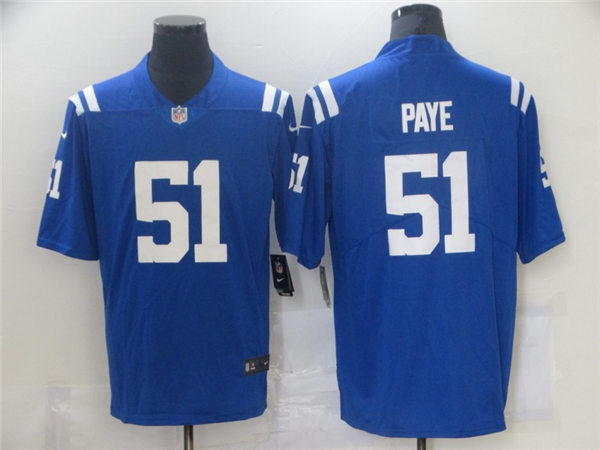 Men's Indianapolis Colts #51 Kwity Paye Nike Royal Vapor Untouchable Stitched Jersey