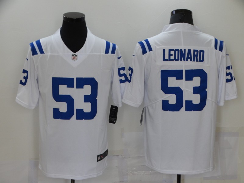 Men's Indianapolis Colts #53 Darius Leonard Nike White NFL Vapor Limited Stitched Jersey