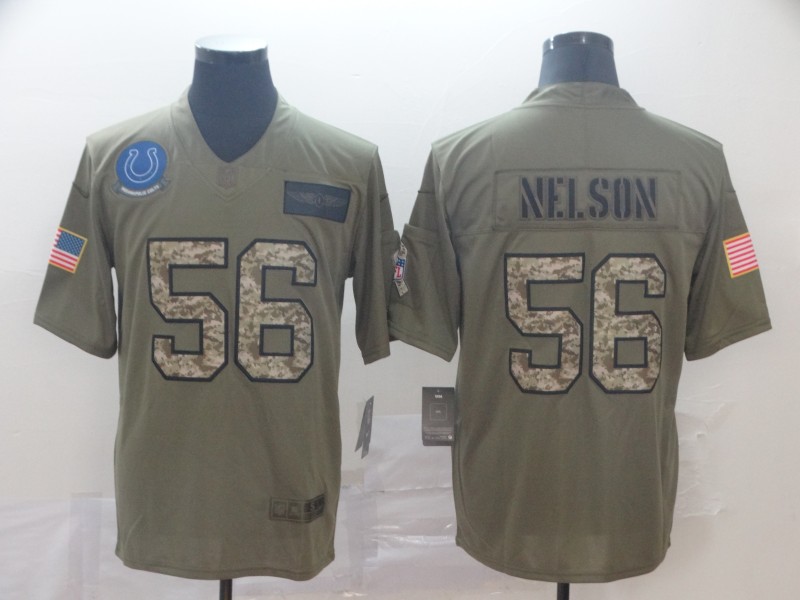 Men's Indianapolis Colts #56 Quenton Nelson 2019 Olive Camo Salute to Service Limited Stitched Jersey