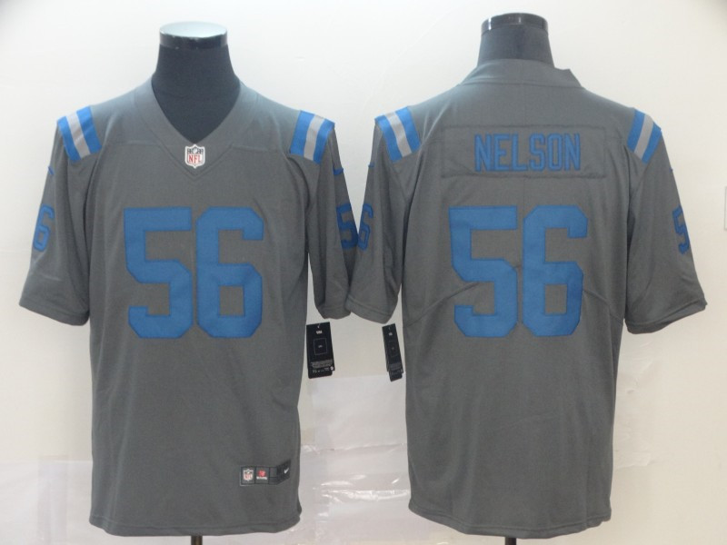 Men's Indianapolis Colts #56 Quenton Nelson Grey Nike Inverted Legend Stitched Jersey