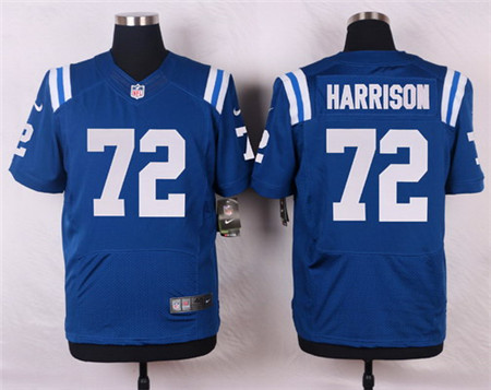 Men's Indianapolis Colts #72 Jonotthan Harrison Royal Blue Team Color NFL Nike Elite Stitched Jersey