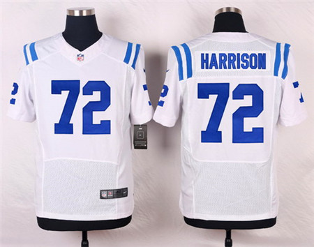 Men's Indianapolis Colts #72 Jonotthan Harrison White Road NFL Nike Elite Stitched Jersey