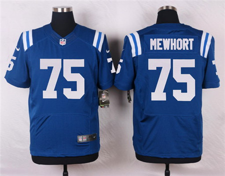 Men's Indianapolis Colts #75 Jack Mewhort Royal Blue Team Color NFL Nike Elite Stitched Jersey