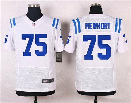 Men's Indianapolis Colts #75 Jack Mewhort White Road NFL Nike Elite Stitched Jersey