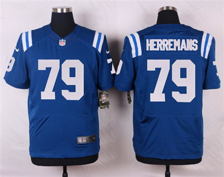 Men's Indianapolis Colts #79 Todd Herremans Royal Blue Team Color NFL Nike Elite Stitched Jersey