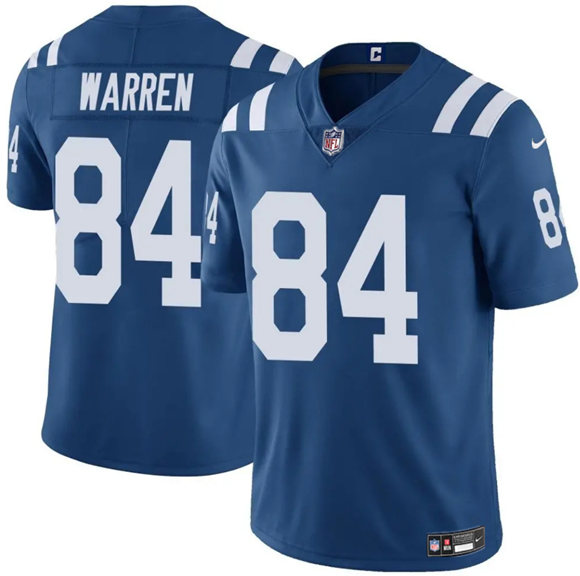 Men's Indianapolis Colts #84 Tyler Warren Blue Vapor Limited Football Stitched Jersey