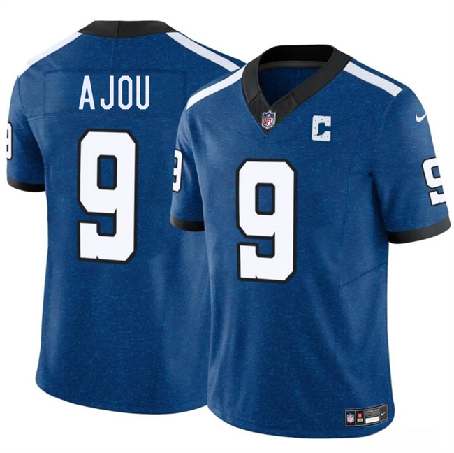 Men's Indianapolis Colts #9 Ajou Ajou Blue 2025 F.U.S.E. Throwback Vapor Limited Football Stitched Jersey