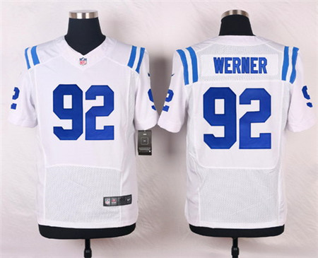 Men's Indianapolis Colts #92 Bjorn Werner White Road NFL Nike Elite Stitched Jersey