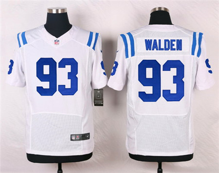 Men's Indianapolis Colts #93 Erik Walden White Road NFL Nike Elite Stitched Jersey