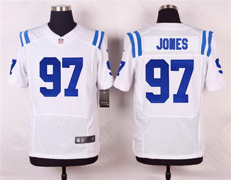 Men's Indianapolis Colts #97 Arthur Jones White Road NFL Nike Elite Stitched Jersey