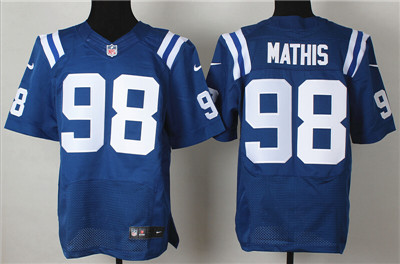 Men's Indianapolis Colts #98 Robert Mathis Blue Nike Elite Stitched Jersey