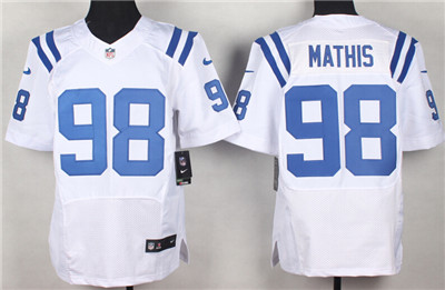 Men's Indianapolis Colts #98 Robert Mathis White Nike Elite Stitched Jersey