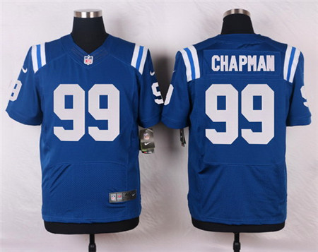 Men's Indianapolis Colts #99 Josh Chapman Royal Blue Team Color NFL Nike Elite Stitched Jersey