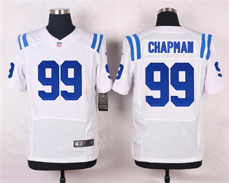 Men's Indianapolis Colts #99 Josh Chapman White Road NFL Nike Elite Stitched Jersey