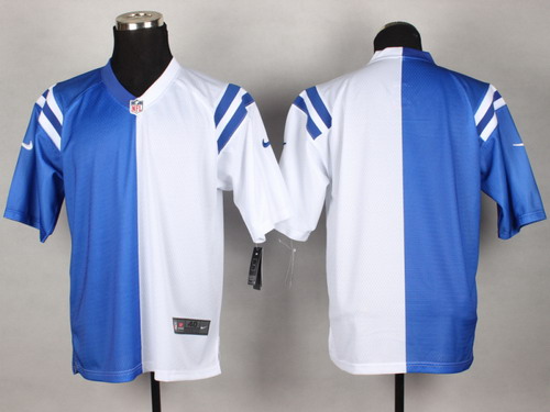Men's Indianapolis Colts Blank Blue White Nik Split Elite Stitched Jersey