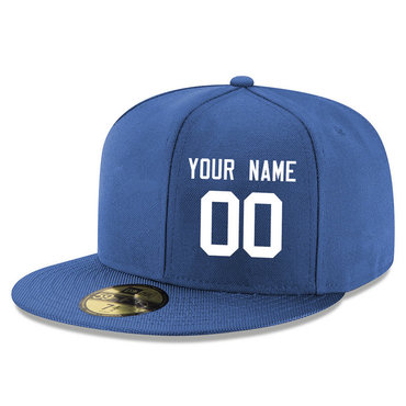 Men's Indianapolis Colts Blue Color Snapback Custom Hat (Stitched any name&number)