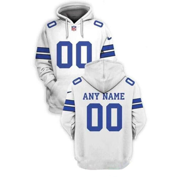 Men's Indianapolis Colts Customized White Pullover Hoodie