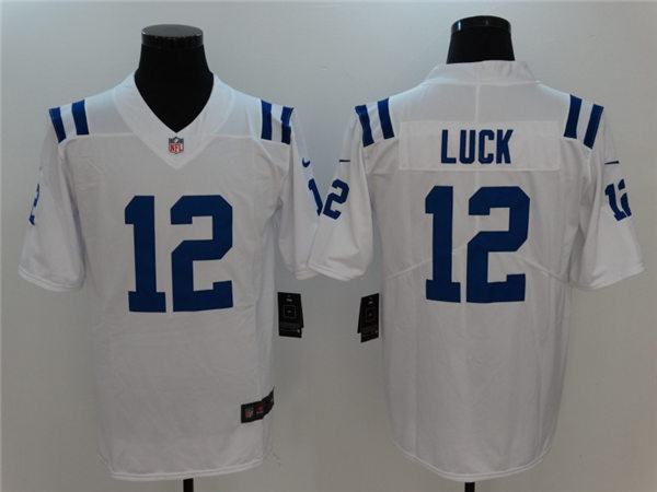 Men's Indianapolis Colts Retired Player #12 Andrew Luck Nike White NFL Vapor Limited Stitched Jersey