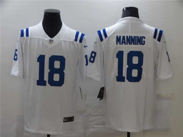 Men's Indianapolis Colts Retired Player #18 Peyton Manning Nike White NFL Vapor Limited Stitched Jersey