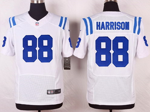 Men's Indianapolis Colts Retired Player #88 Marvin Harrison White Nike Elite Stitched Jersey