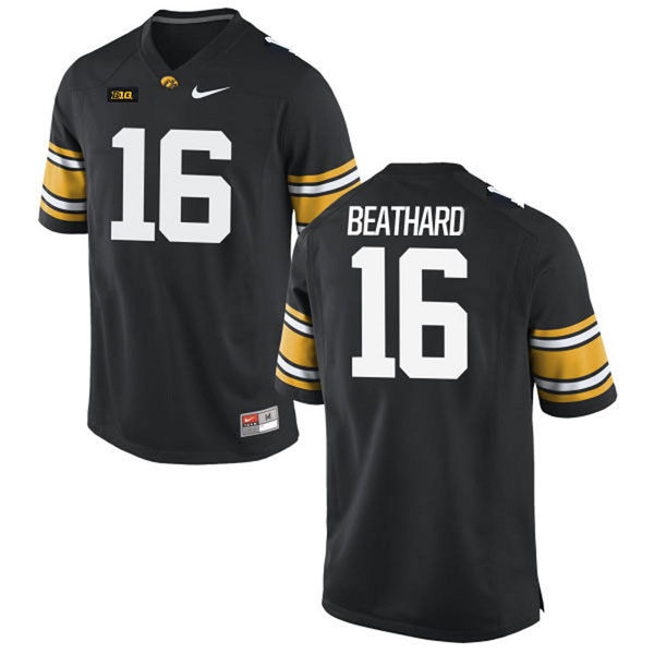 Men's Iowa Hawkeyes #16 C.J. Beathard Black Football Jersey