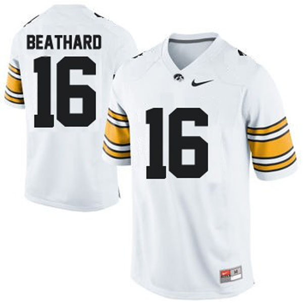 Men's Iowa Hawkeyes #16 C.J. Beathard White Football Jersey