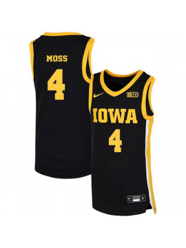 Men's Iowa Hawkeyes #4 Isaiah Moss Nike 2020 Black Alumni College Basketball Jersey