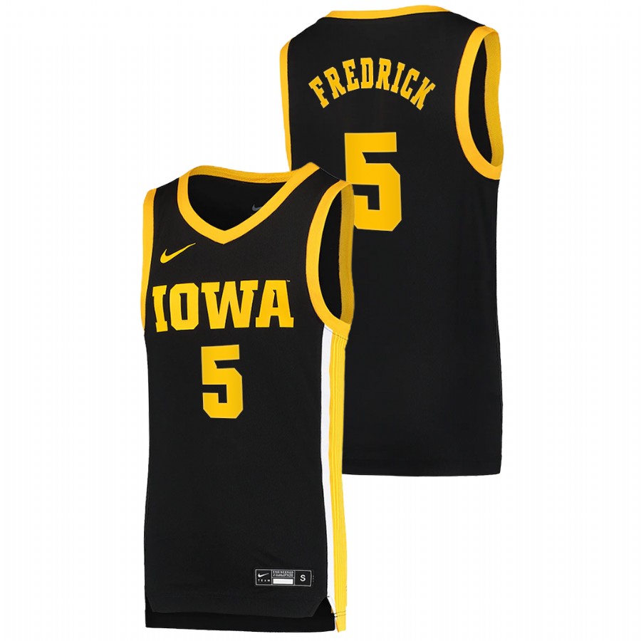 Men's Iowa Hawkeyes CJ Fredrick Basketball 2021 Dri-FIT Swingman Jersey Black