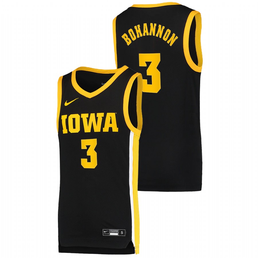 Men's Iowa Hawkeyes Jordan Bohannon Basketball 2021 Dri-FIT Swingman Jersey Black