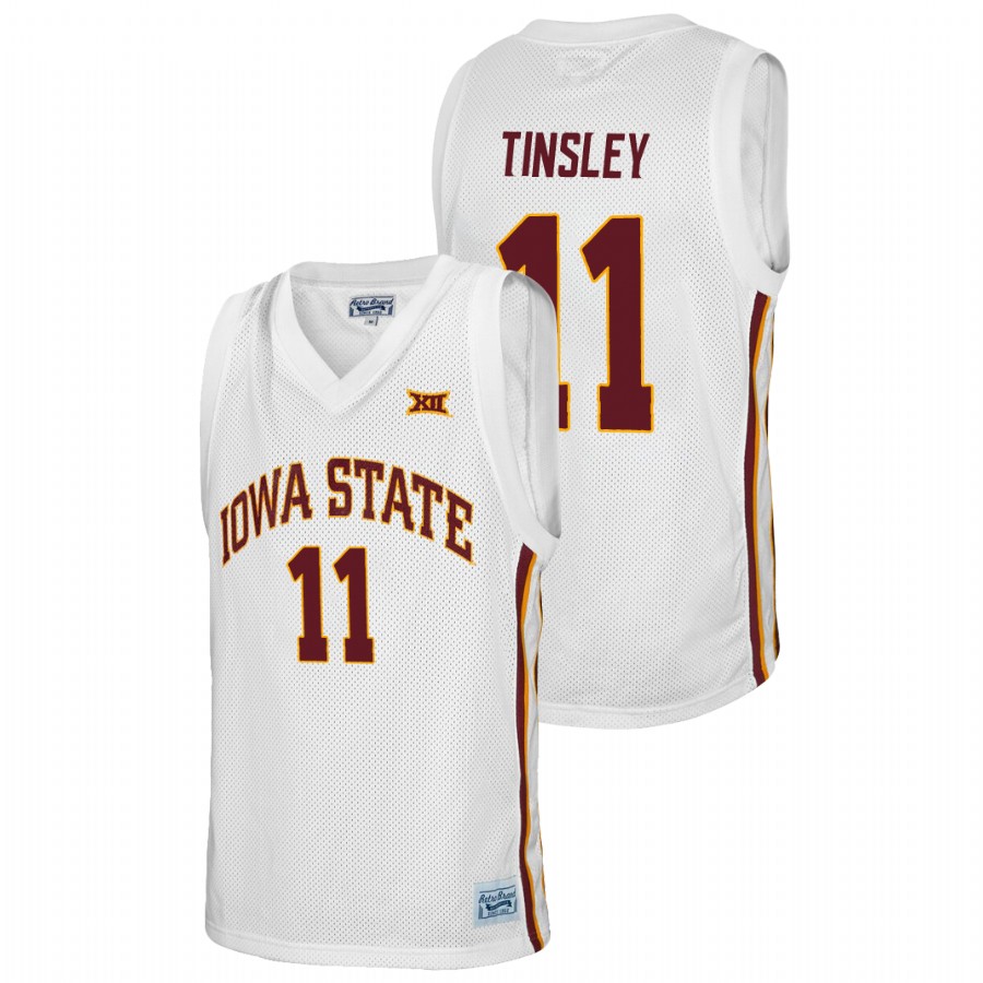 Men's Iowa State Cyclones Jamaal Tinsley  College Basketball Jersey White