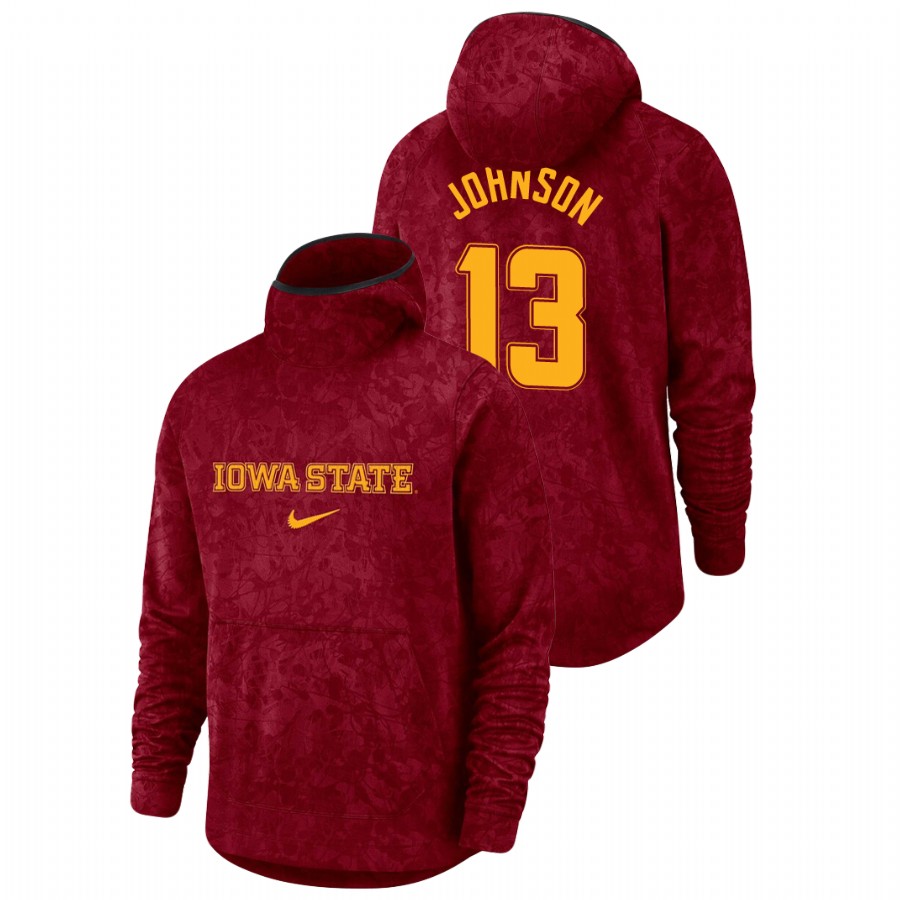 Men's Iowa State Cyclones Javan Johnson Cardinal Basketball Spotlight Team Logo Pullover Hoodie