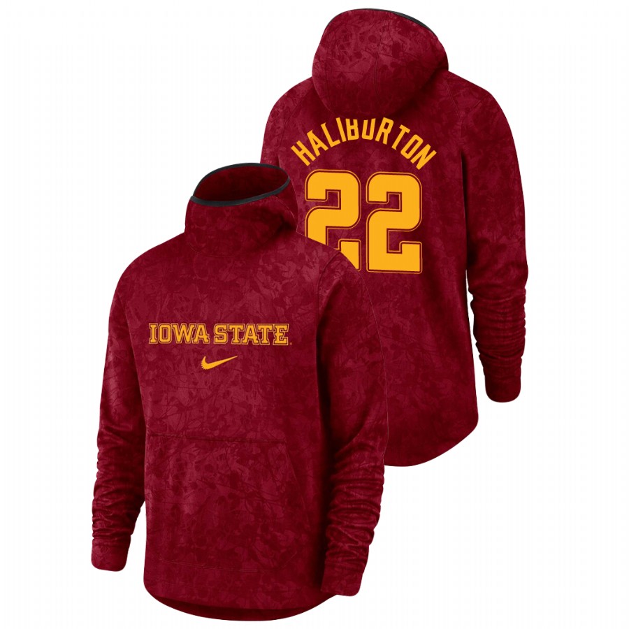Men's Iowa State Cyclones Tyrese Haliburton Cardinal Basketball Spotlight Team Logo Pullover Hoodie