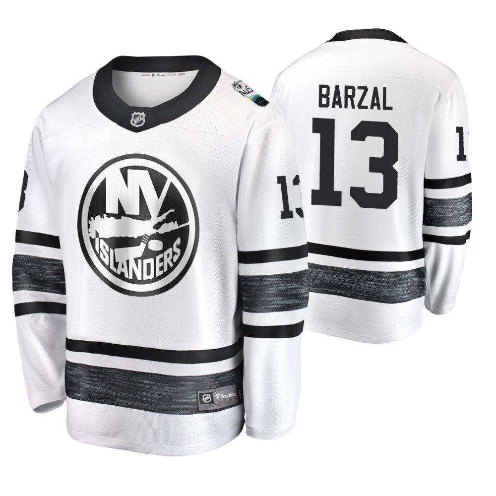 Men's Islanders #13 Mathew Barzal White 2019 NHL All-Star Jersey