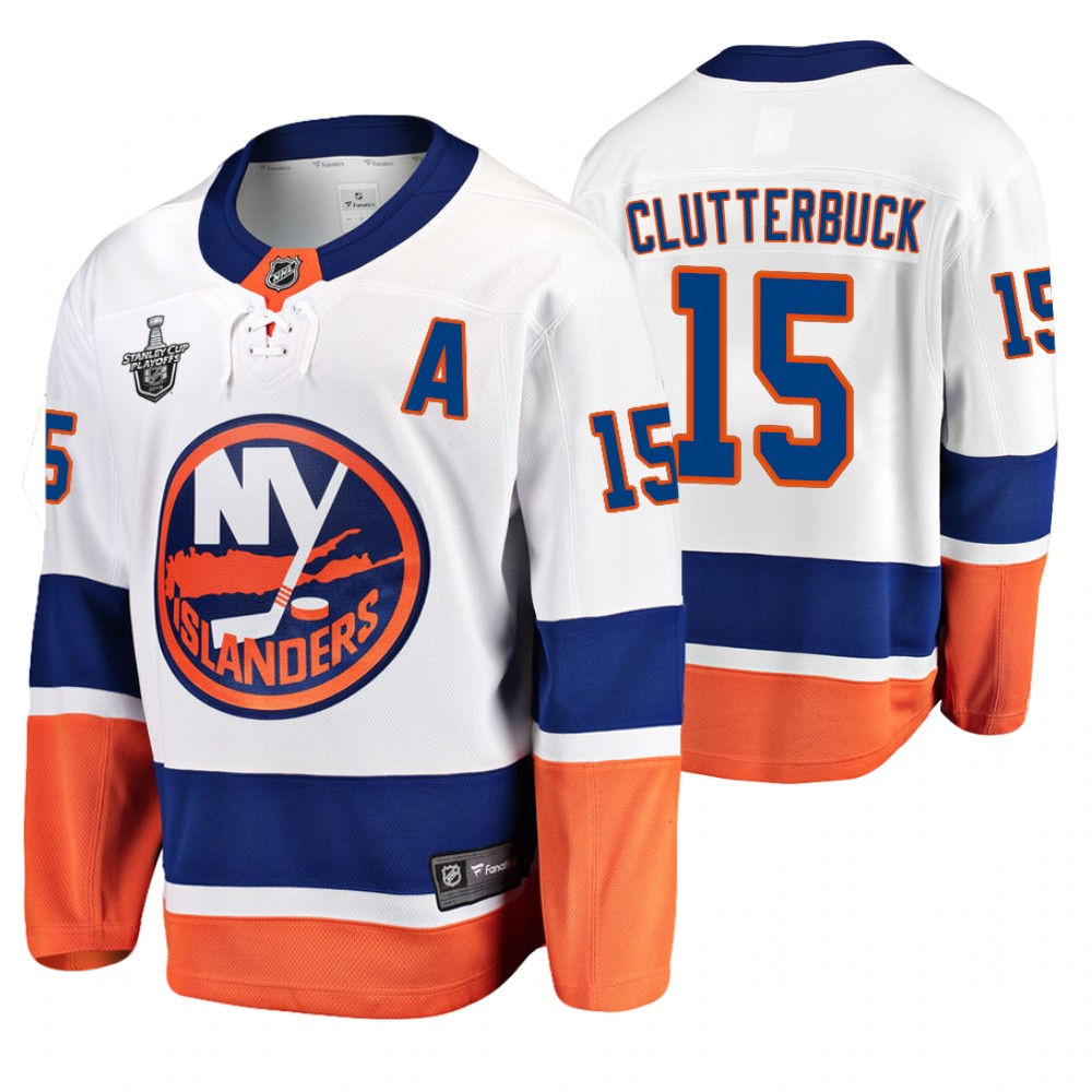 Men's Islanders #15 Cal Clutterbuck Stanley Cup Playoffs Away Jersey
