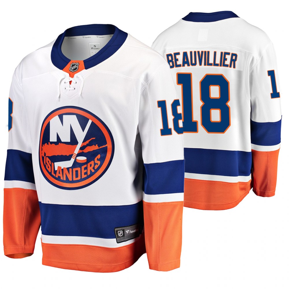 Men's Islanders #18 Anthony Beauvillier Fanatics Branded Away Breakaway Jersey White