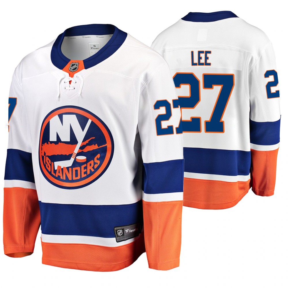 Men's Islanders #27 Anders Lee Fanatics Branded Away Breakaway Jersey White