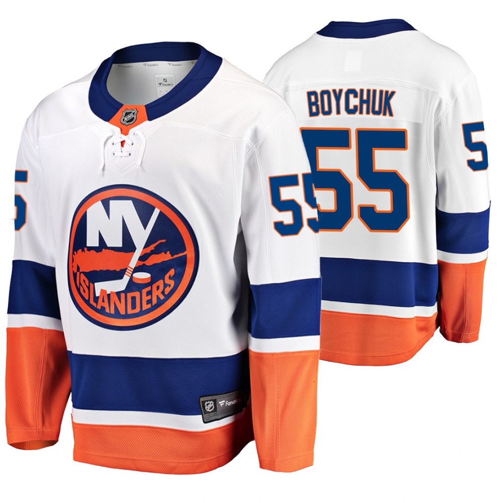 Men's Islanders #55 Johnny Boychuk Fanatics Branded Away Breakaway Jersey White
