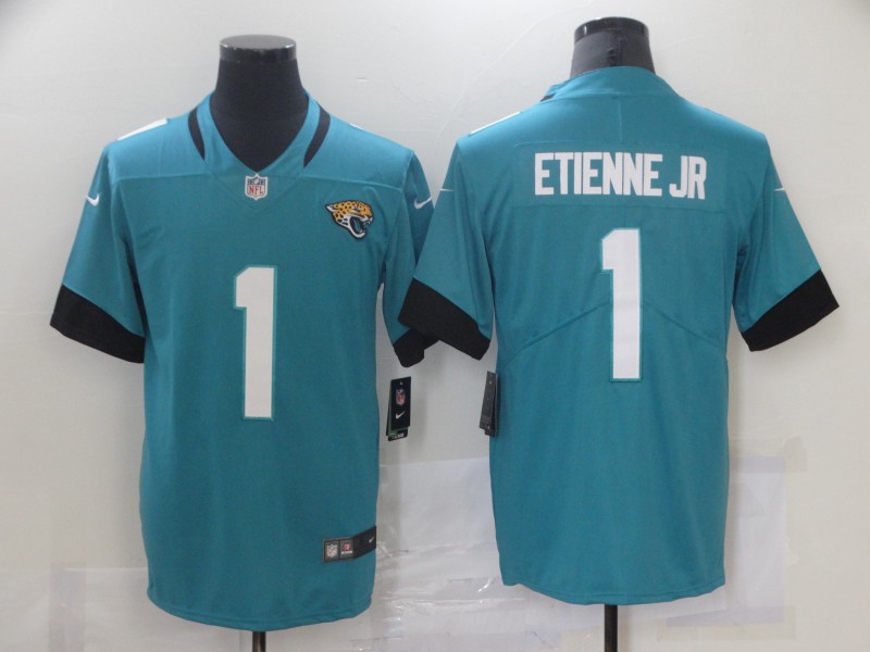 Men's Jacksonville Jaguars #1 Travis Etienne Jr. Nike Teal Alternate Vapor Jersey