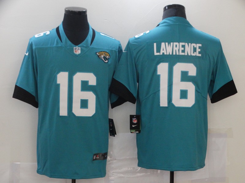 Men's Jacksonville Jaguars #16 Trevor Lawrence Nike Teal Alternate Vapor Jersey