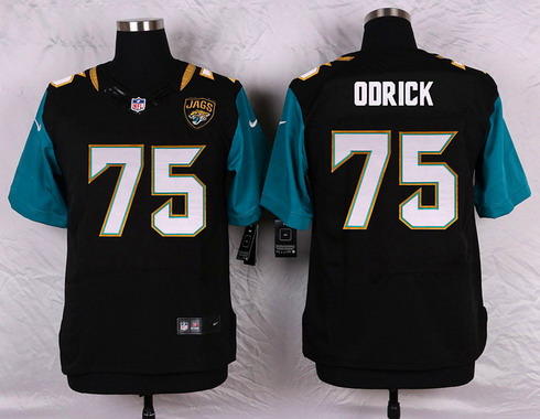 Men's Jacksonville Jaguars #75 Jared Odrick Black Team Color NFL Nike Elite Jerse
