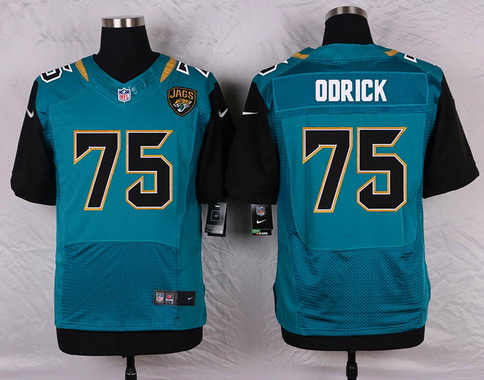 Men's Jacksonville Jaguars #75 Jared Odrick Teal Green Alternate NFL Nike Elite Jerse