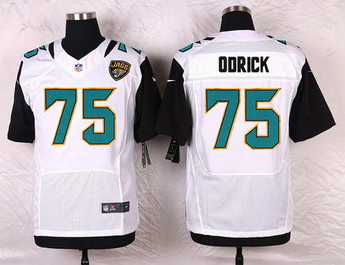 Men's Jacksonville Jaguars #75 Jared Odrick White Road NFL Nike Elite Jerse