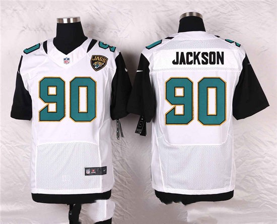 Men's Jacksonville Jaguars #90 Malik Jackson White Road NFL Nike Elite Jersey