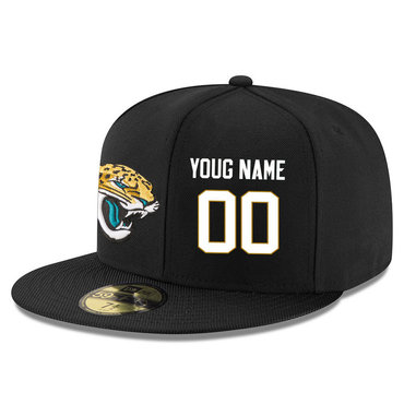 Men's Jacksonville Jaguars Black Color Snapback Custom Hat (Stitched any name&number)