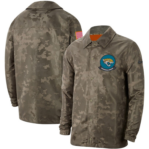 Men's Jacksonville Jaguars Nike Camo 2019 Salute To Service Sideline Full Zip Lightweight Jacket