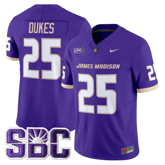 Men's James Madison Dukes 2025 Vapor Limited Jersey - All Stitched #25  Dukes