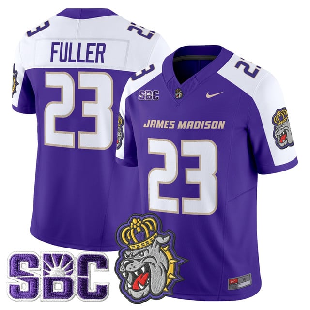 Men's James Madison Dukes 2025 Vapor Limited Jersey - All Stitched Jordan Fuller     23