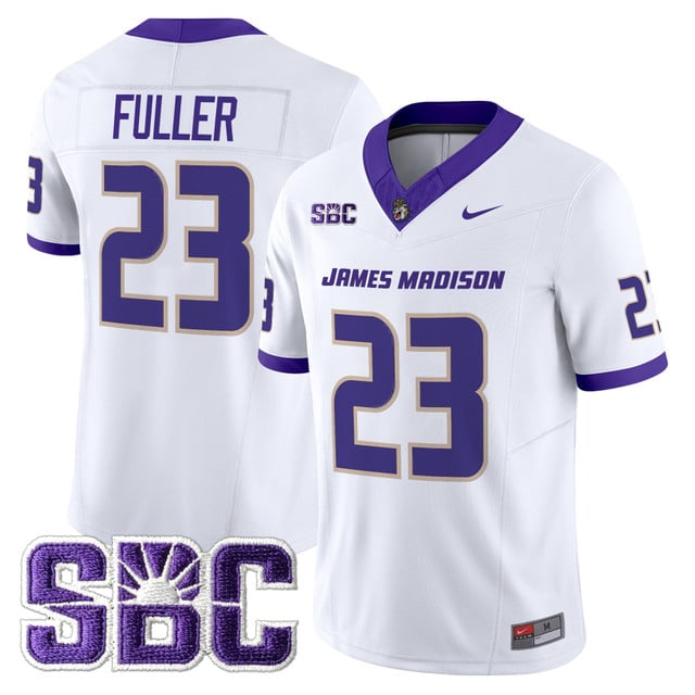 Men's James Madison Dukes 2025 Vapor Limited Jersey - All Stitched Jordan Fuller  23